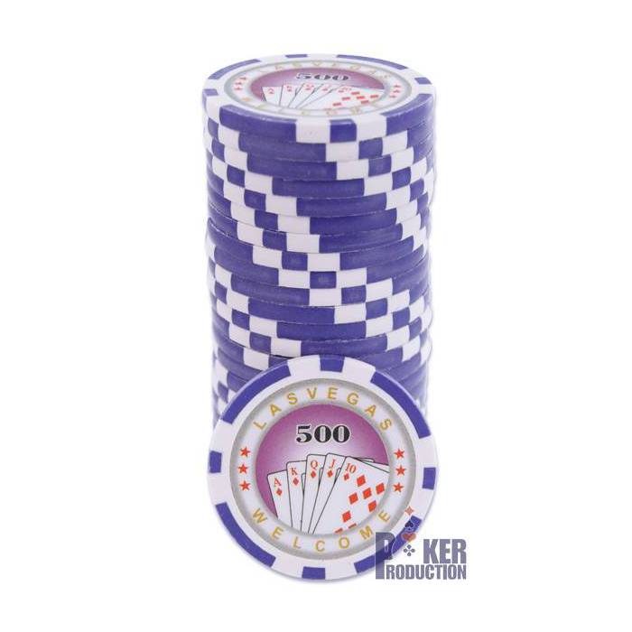 Jetons de poker ROYAL FLUSH - en ABS avec insert métallique – rouleau de 25 jetons  – 11