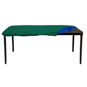 Tapis de poker jersey néoprène pour table rectangulaire – recto vert verso bleu – housse de rangement