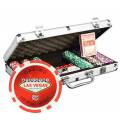 Maletín de 300 fichas de póker "WELCOME LAS VEGAS" - versión TORNEO - en ABS con inserto metálico de 12 g - con accesorios