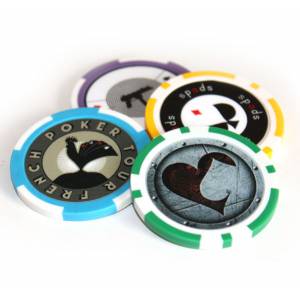 Ficha de pôquer 8 SPOTS PERSONALIZADA com adesivos - 40mm de diâmetro