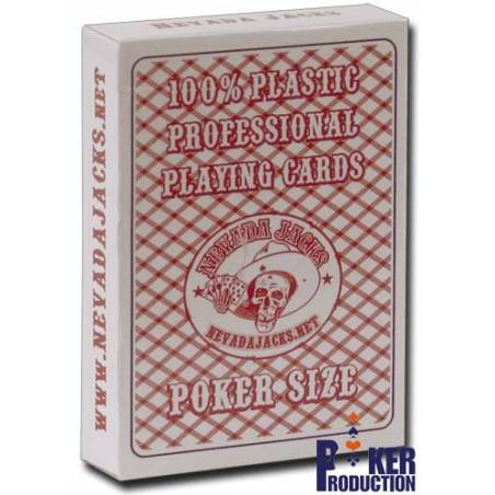 Nevada Jack Playing Cards - Jeu de 54 cartes 100% plastique – format poker - 2 index standards