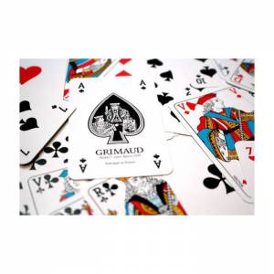 Vamos fazer uma partida de pôquer? - conjunto Grimaud Origine - 1 baralho com 54 cartas cartonadas plastificadas - fichas pequen