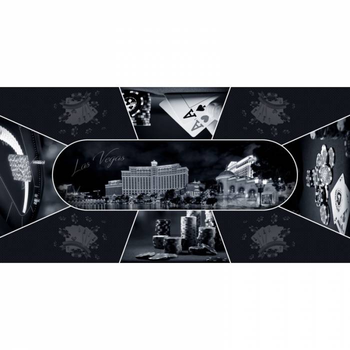 Tapete de Poker "LAS VEGAS DESIGN" - rectangular - 3 tamaños - 8/10 plazas - jersey de neopreno