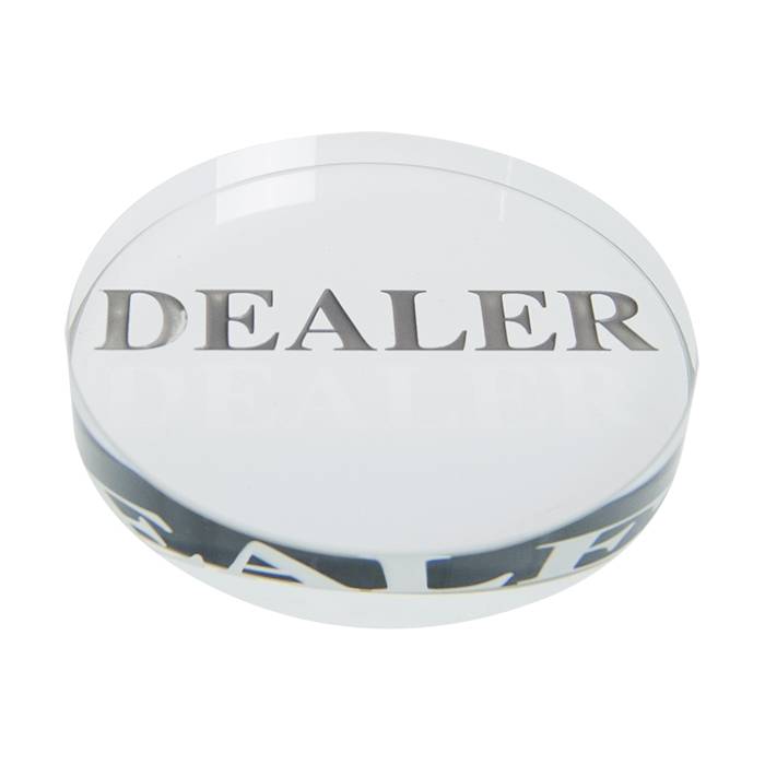 "TRANSPARENT" Button Dealer - glass - 45mm