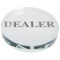 "TRANSPARENT" Dealer Button - glass - 45mm