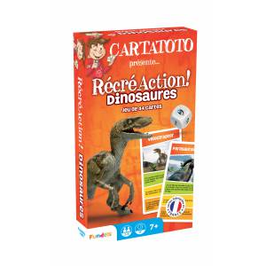 Cartatoto Récré Action ! Dinosaures – jeu de 44 cartes cartonnées plastifiées