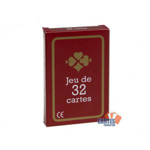 Gauloise – jeu de 32 cartes cartonnées plastifiées – 4 index standards – format bridge – portraits français