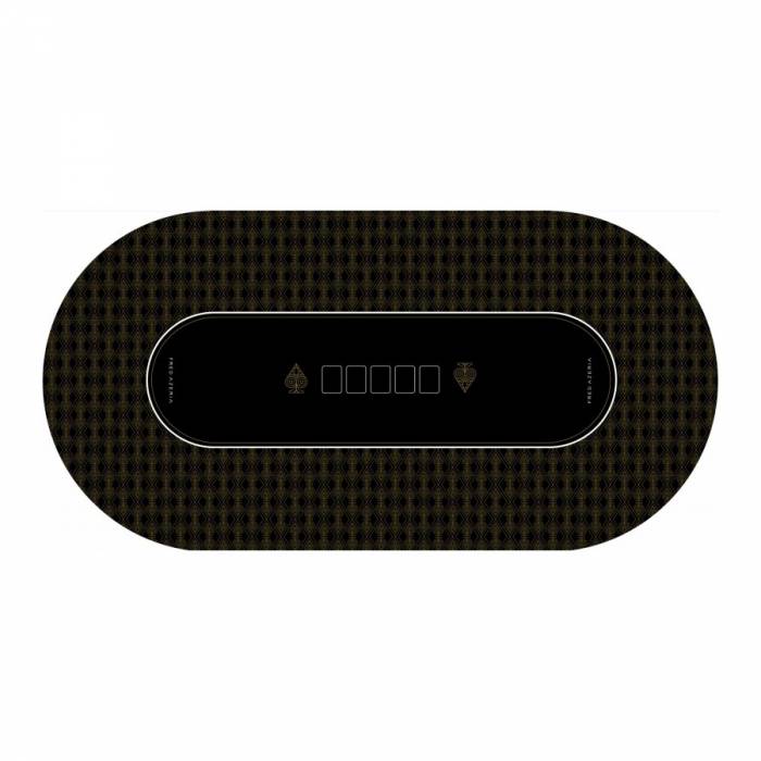 "Poker Mat 'AZERIA GOLD' - oval-shaped - 3 sizes - 0/8/10 seats - neoprene jersey"