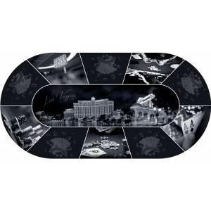 Tappeto da poker "LAS VEGAS DESIGN" - ovale - 3 misure - 8/10 posti - jersey in neoprene