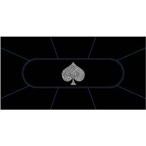 Poker Mat "TYPO SPADE" - rectangular - 3 sizes available - 0/8/10 seats - neoprene jersey fabric.