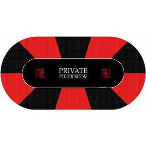 "Poker Mat "PRIVATE POKER" - oval - 8/10 seats - 3 sizes - neoprene jersey"