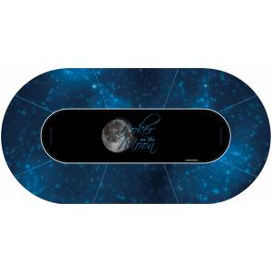 Tapete de Poker "POKER ON THE MOON" - ovalado - 3 tamaños - 0/8/10 plazas - ovalado - jersey de neopreno.