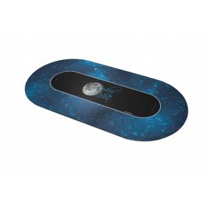 Tapete de Poker "POKER ON THE MOON" - oval - 3 tamanhos - 0/8/10 lugares - oval - jersey de neoprene