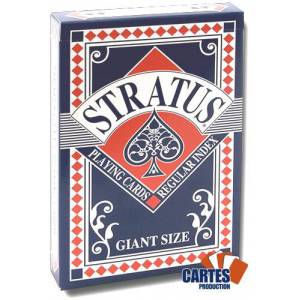Stratus Grand format - Jeu de 52 cartes cartonnées plastifiées – 4 index standards