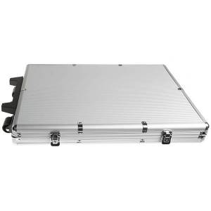 Mallette de rangement pour 1000 jetons de poker – avec roulettes - imitation aluminium – fond Plastique