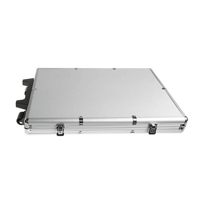 Mallette de rangement pour 1000 jetons de poker – avec roulettes - imitation aluminium – fond Plastique