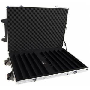 "URBAN 1000" storage case for 1000 poker chips - with wheels - aluminium imitation - Plastic base.